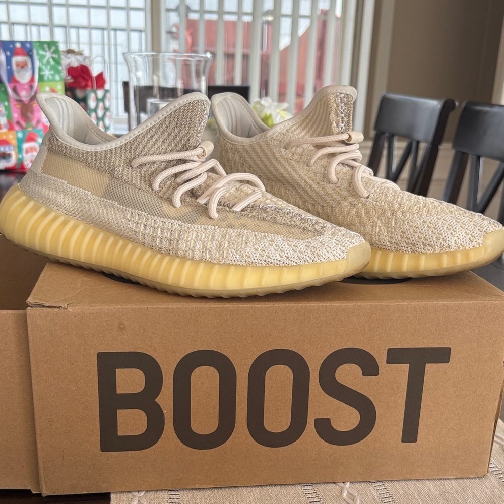 Beige Yeezy Boost Sneakers